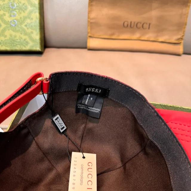 Gucci GG Monogram Burgundy and Red Baseball Cap 4