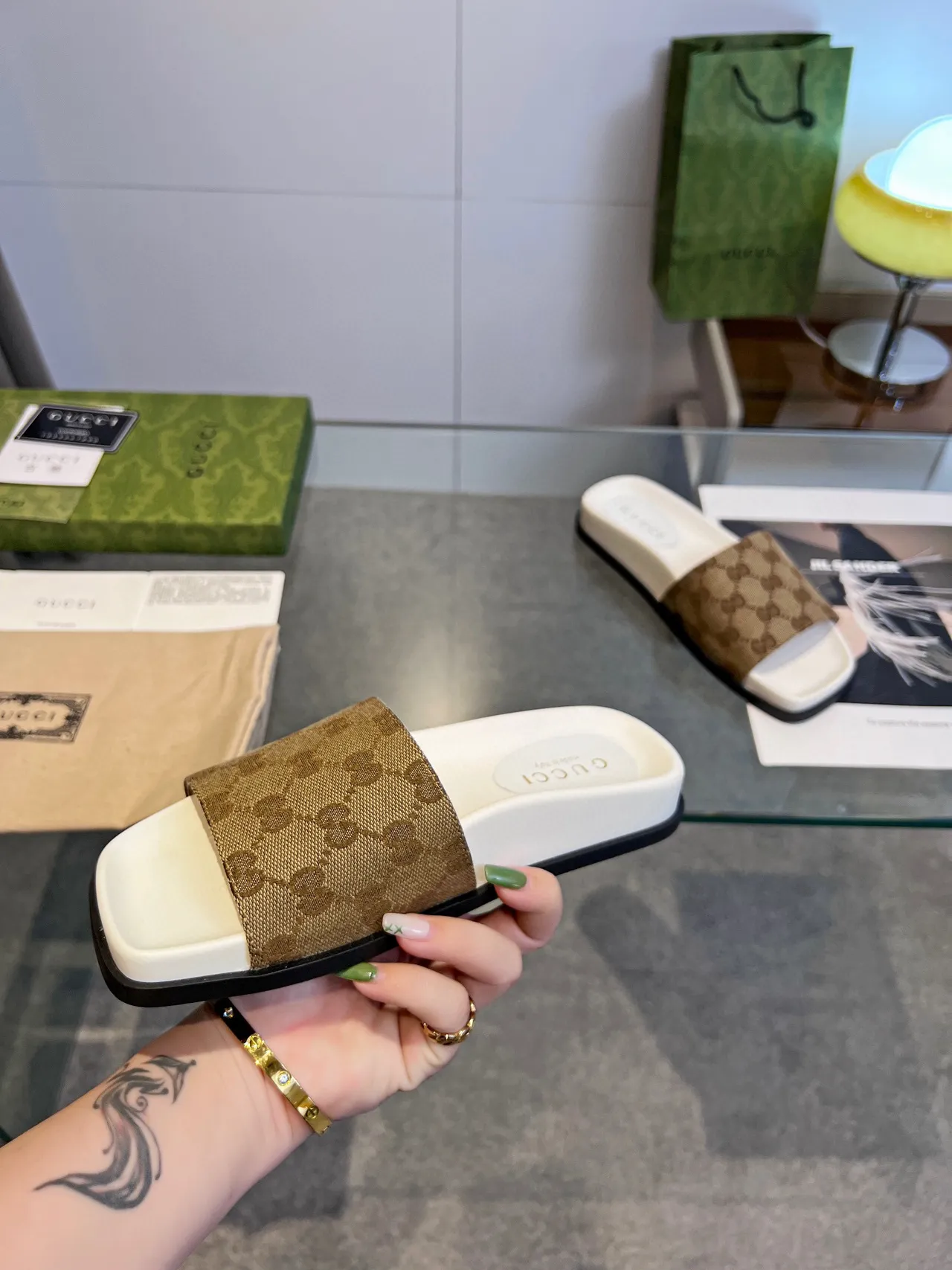 Gucci GG Monogram Canvas Slide Slippers 2