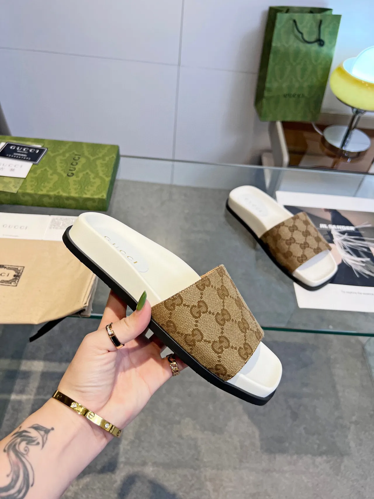 Gucci GG Monogram Canvas Slide Slippers 3