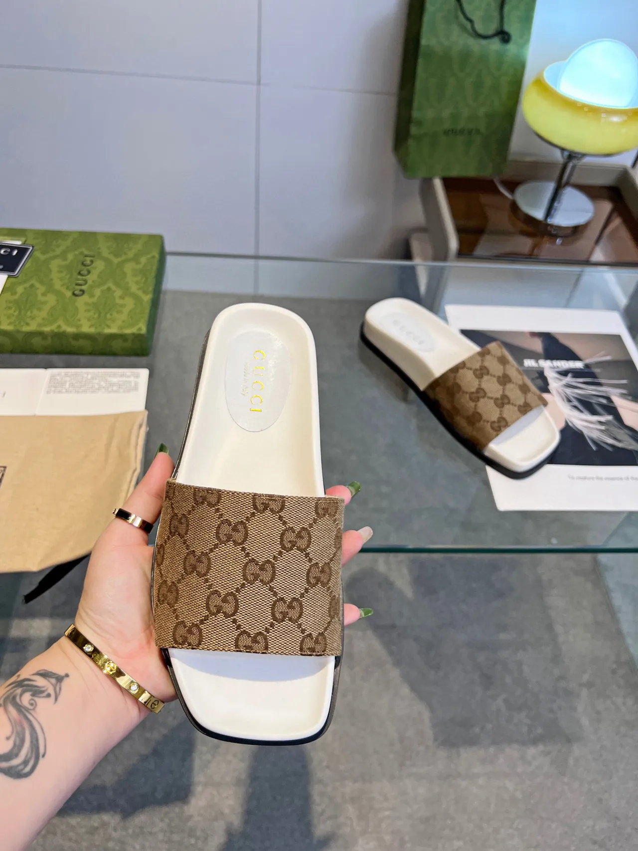 Gucci GG Monogram Canvas Slide Slippers 4