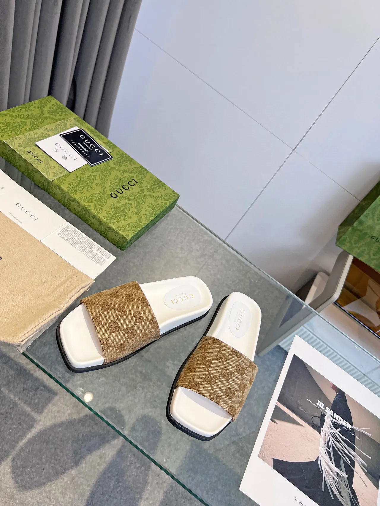 Gucci GG Monogram Canvas Slide Slippers 6