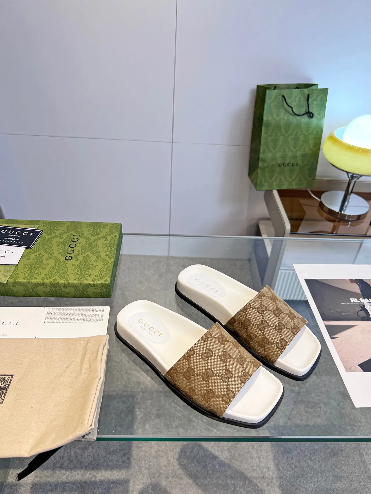 Gucci GG Monogram Canvas Slide Slippers 8