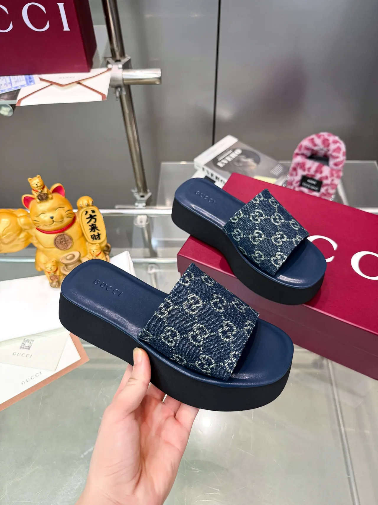 Gucci GG Monogram Platform Slide Slippers 2