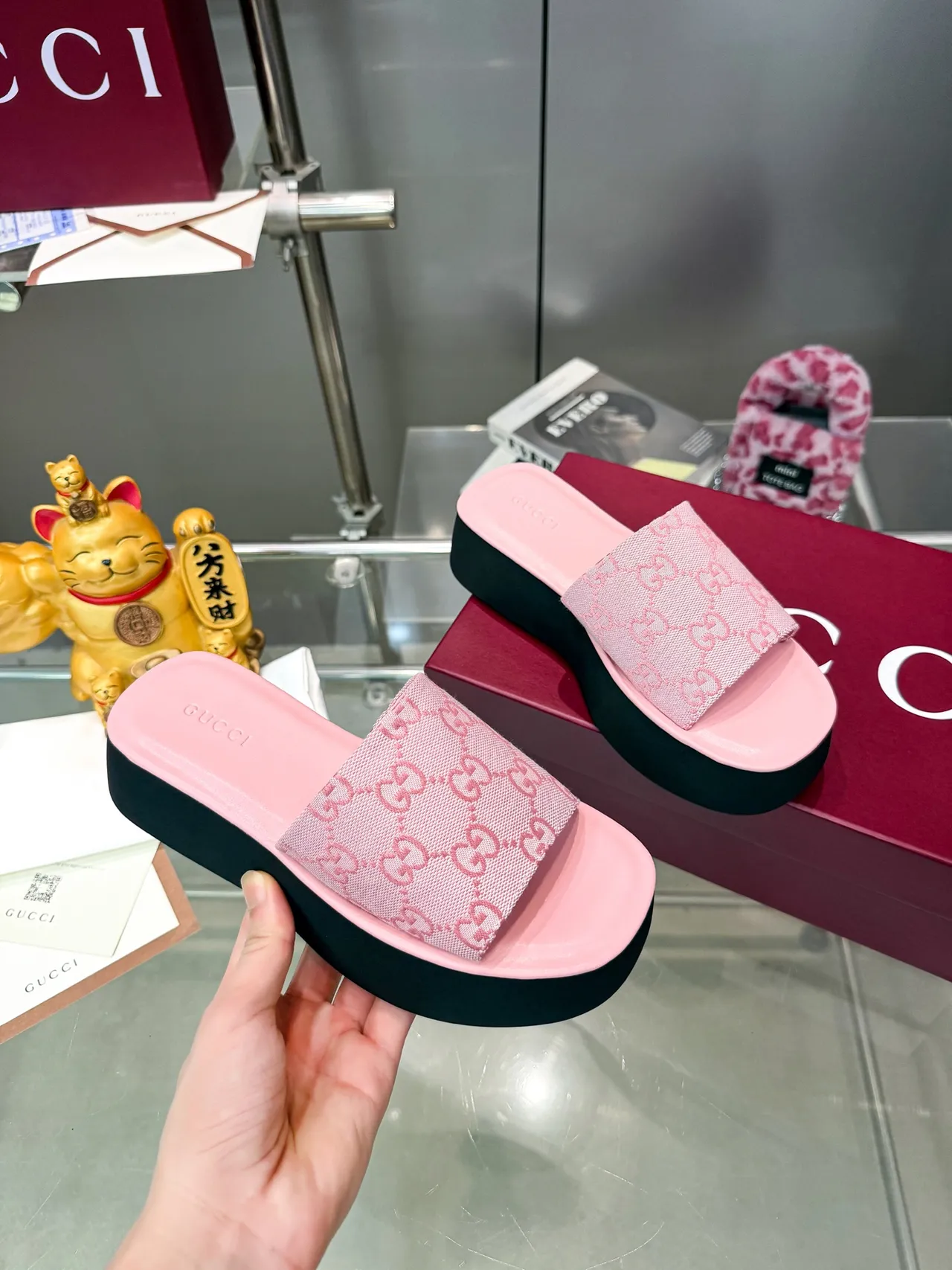Gucci GG Monogram Platform Slide Slippers 3