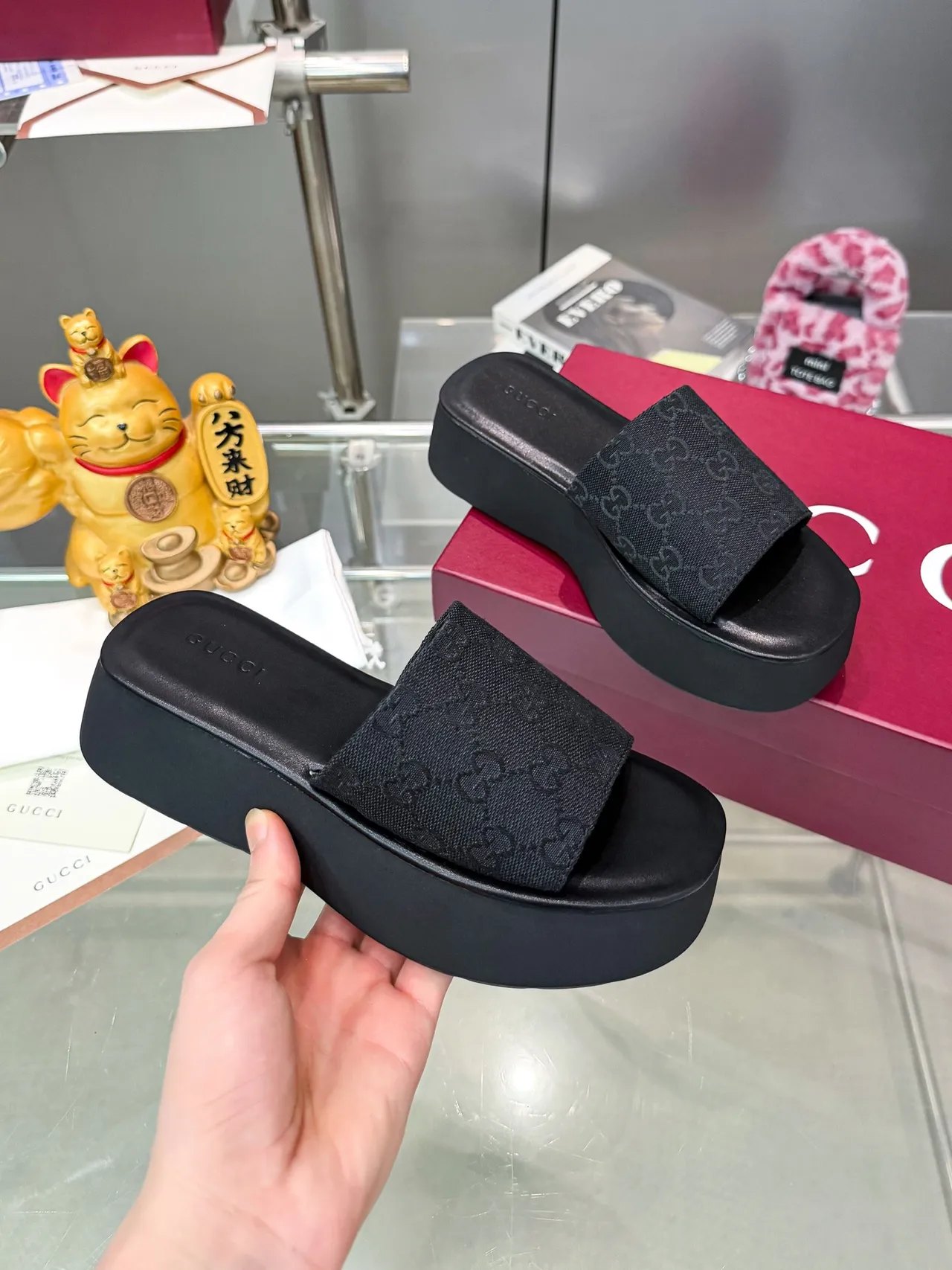 Gucci GG Monogram Platform Slide Slippers 6