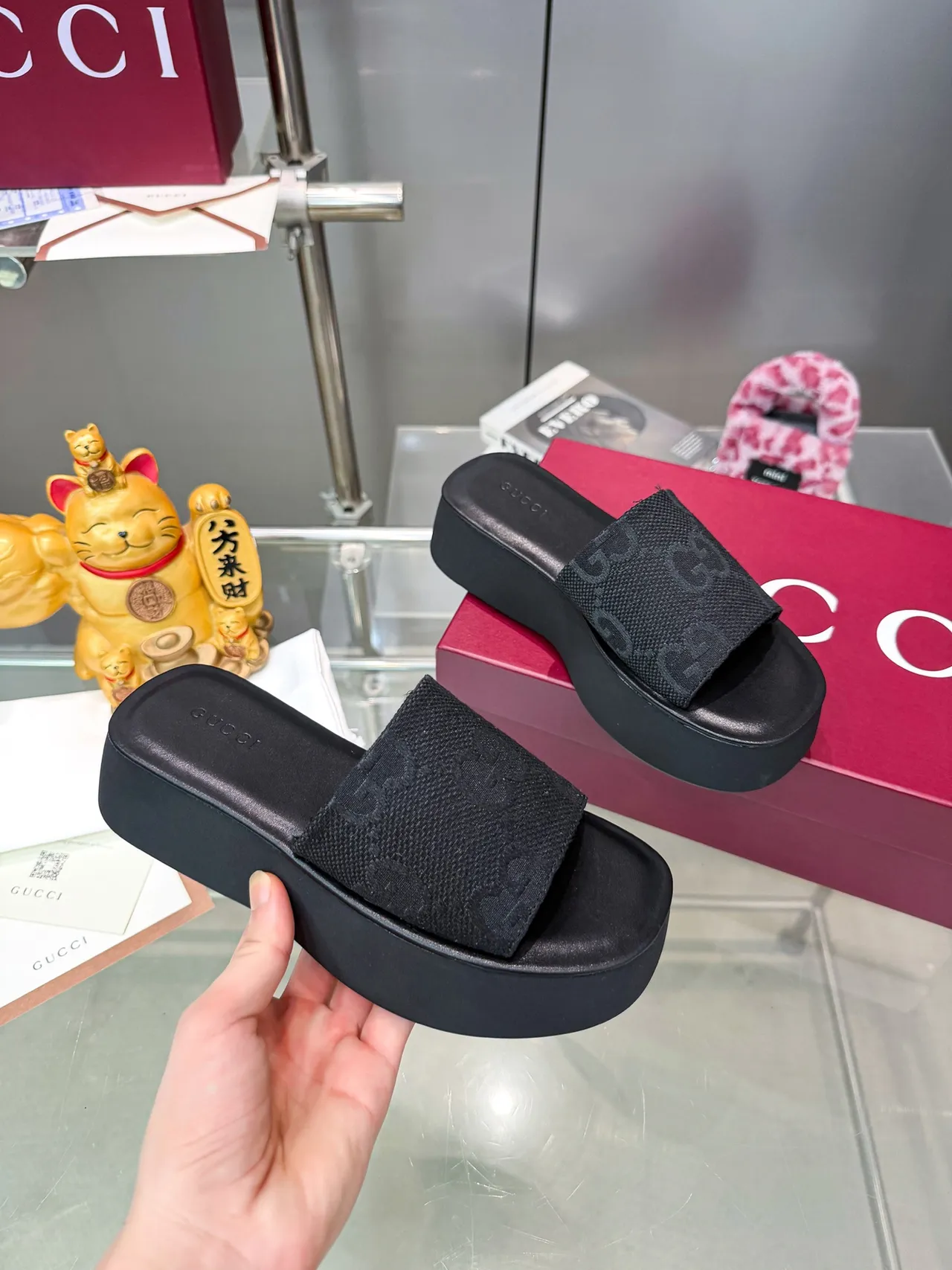 Gucci GG Monogram Platform Slide Slippers 8