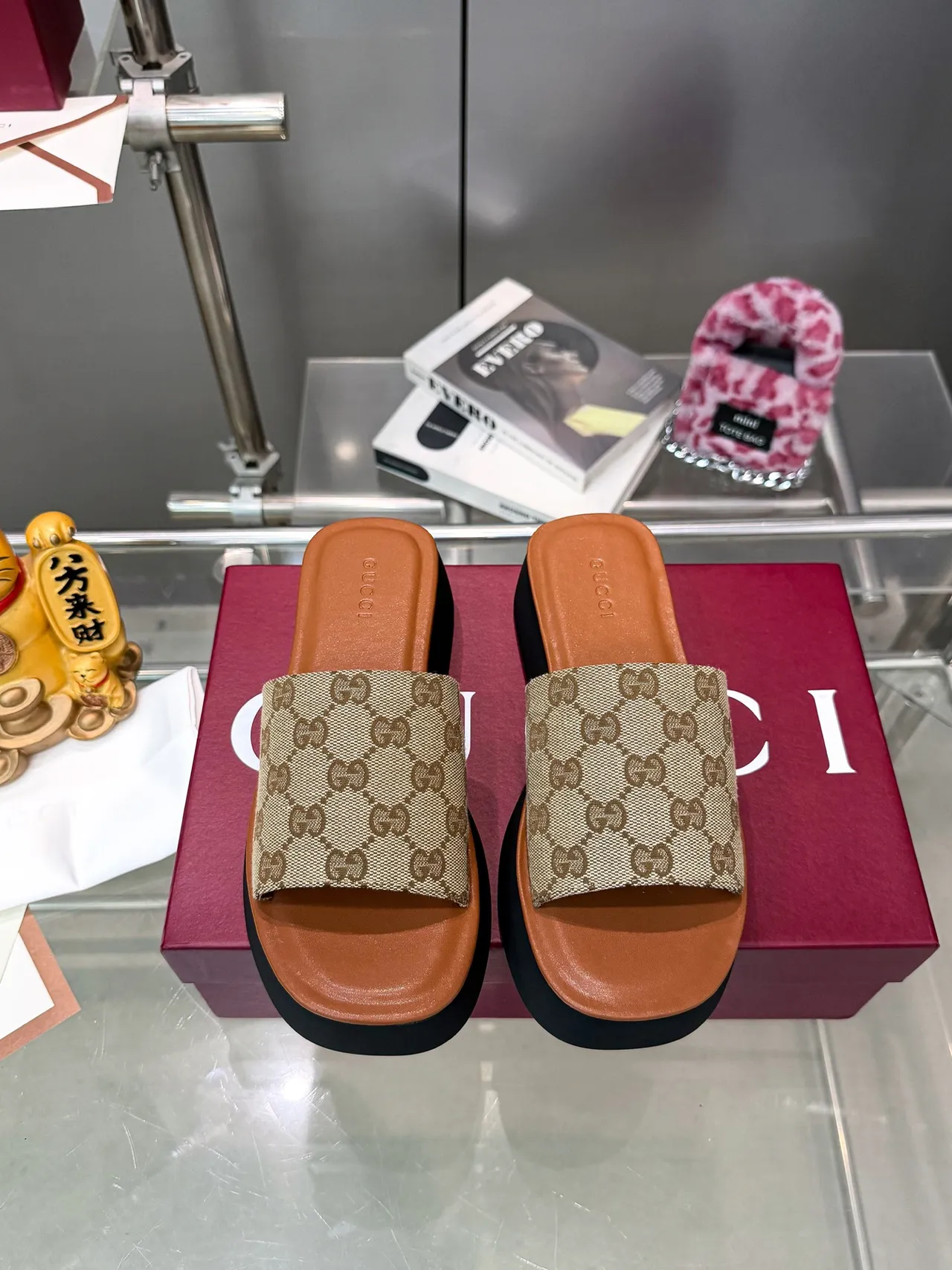 Gucci GG Monogram Platform Slide Slippers 12