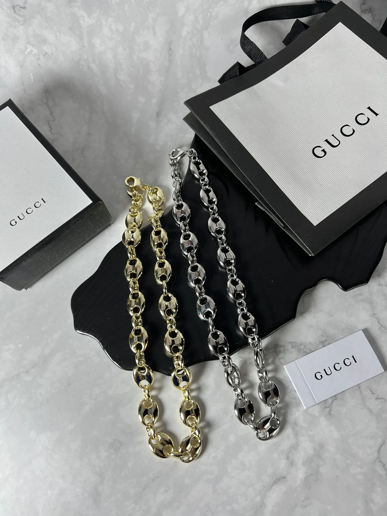 Gucci Gold Oval-Link Chain Necklace 2