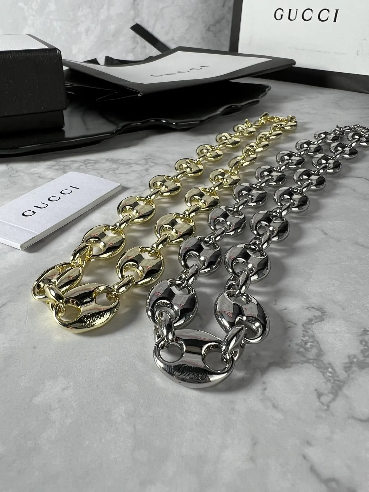 Gucci Gold Oval-Link Chain Necklace 3