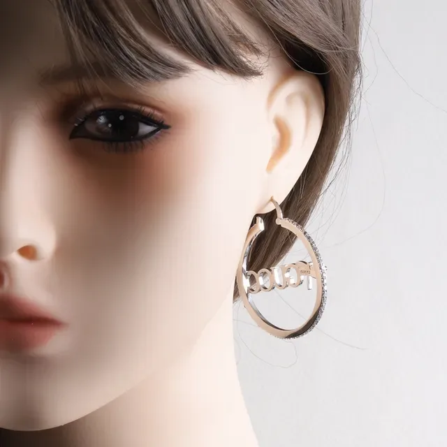 Gucci Gold Silver Hoop Logo-Integrated Earrings 2