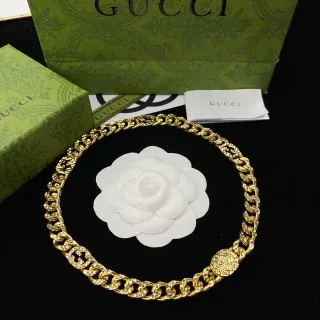 Gucci Gold-Tone Interlocking G Curb Chain Necklace