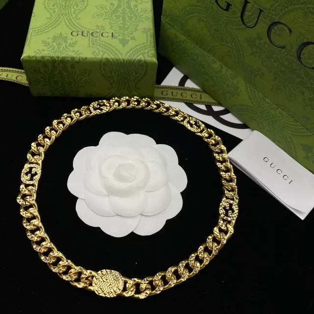 Gucci Gold-Tone Interlocking G Curb Chain Necklace 5