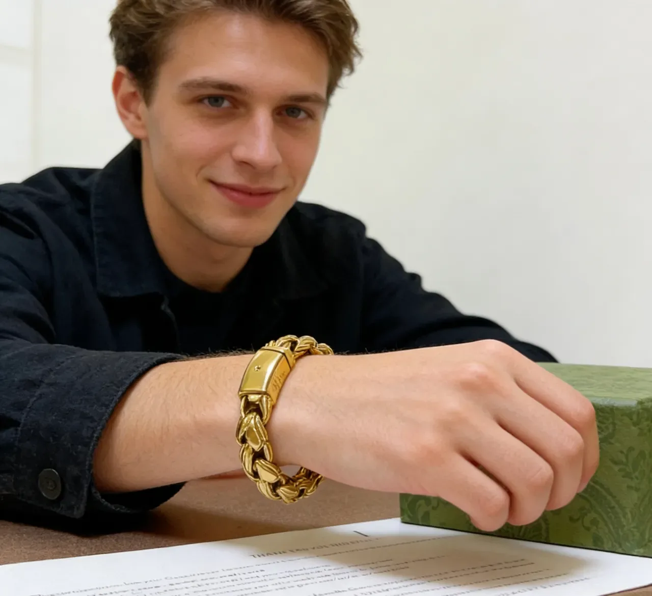 Gucci Gold-Tone Sculpted Link Bracelet 4