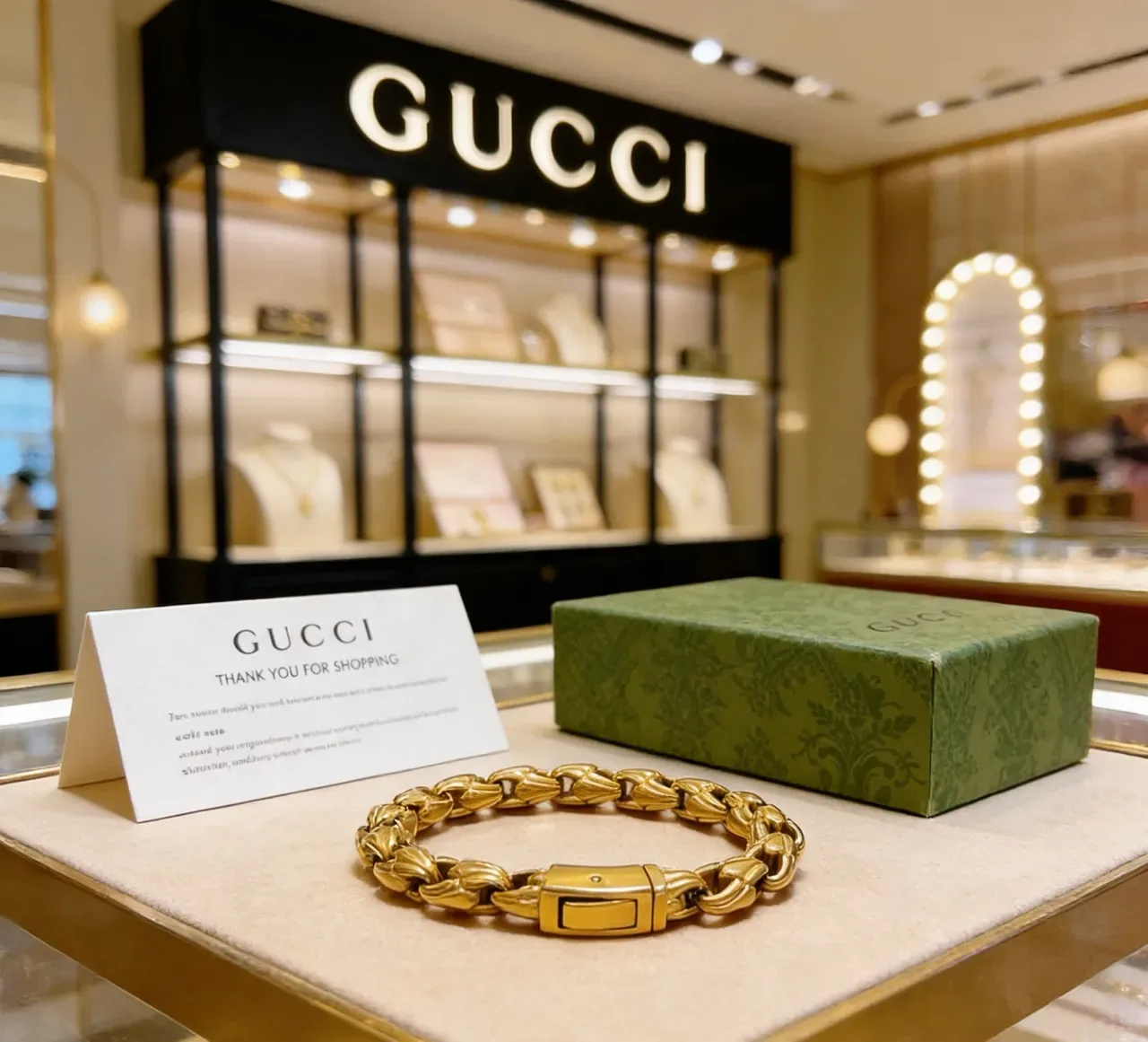 Gucci Gold-Tone Sculpted Link Bracelet 5