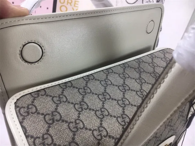 Gucci সবুজ বাদামী GG Supreme ক্যানভাস চামড়া ট্রিম টোট ব্যাগ 3