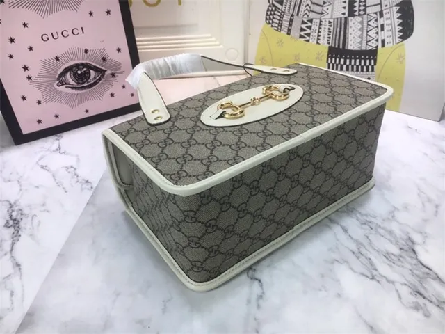 Gucci সবুজ বাদামী GG Supreme ক্যানভাস চামড়া ট্রিম টোট ব্যাগ 6