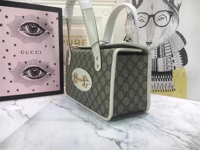 Gucci সবুজ বাদামী GG Supreme ক্যানভাস চামড়া ট্রিম টোট ব্যাগ 8