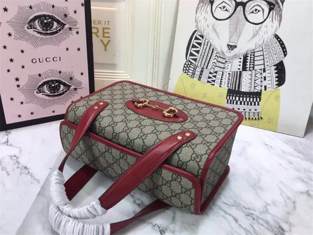 Gucci সবুজ বাদামী GG Supreme ক্যানভাস চামড়া ট্রিম টোট ব্যাগ 15