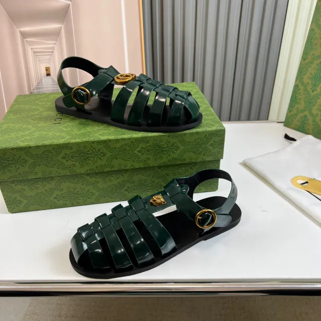 Gucci Vert Or Cuir Patenté Brillant Sandales Gladiateur Multi Sangle 4