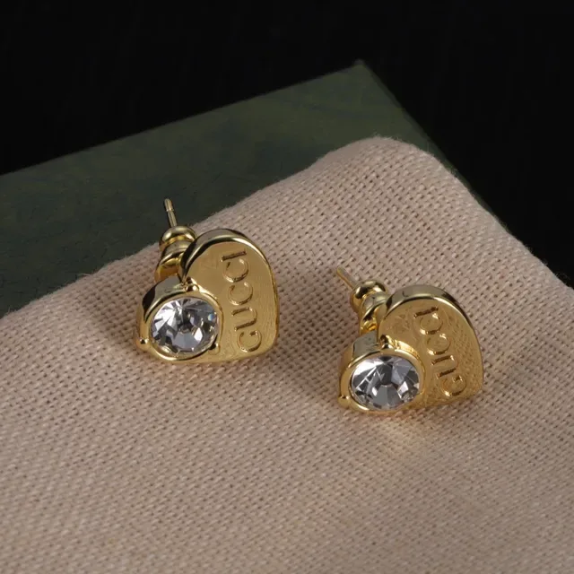Gucci Heart-Shaped Crystal Stud Earrings 6