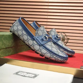 Gucci Horsebit 1955 Beige and Navy 乐福鞋