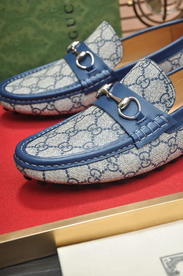 Gucci Horsebit 1955 Beige and Navy Loafers 8