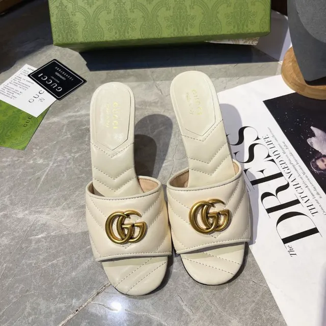 Gucci Horsebit 1955 Beige Gold Quilted Leather Interlocking GG Buckle Block Heel 4