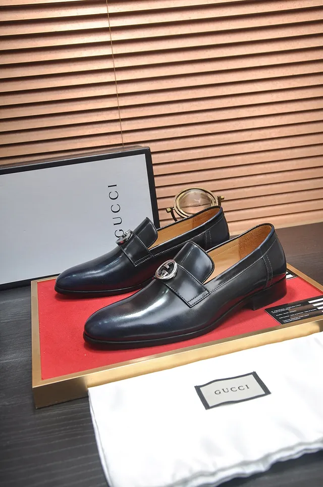 Gucci Horsebit 1955 Black Brown Polished Leather Buckle Loafer 4