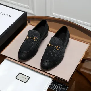Gucci Horsebit 1955 Black GG Monogram Loafers