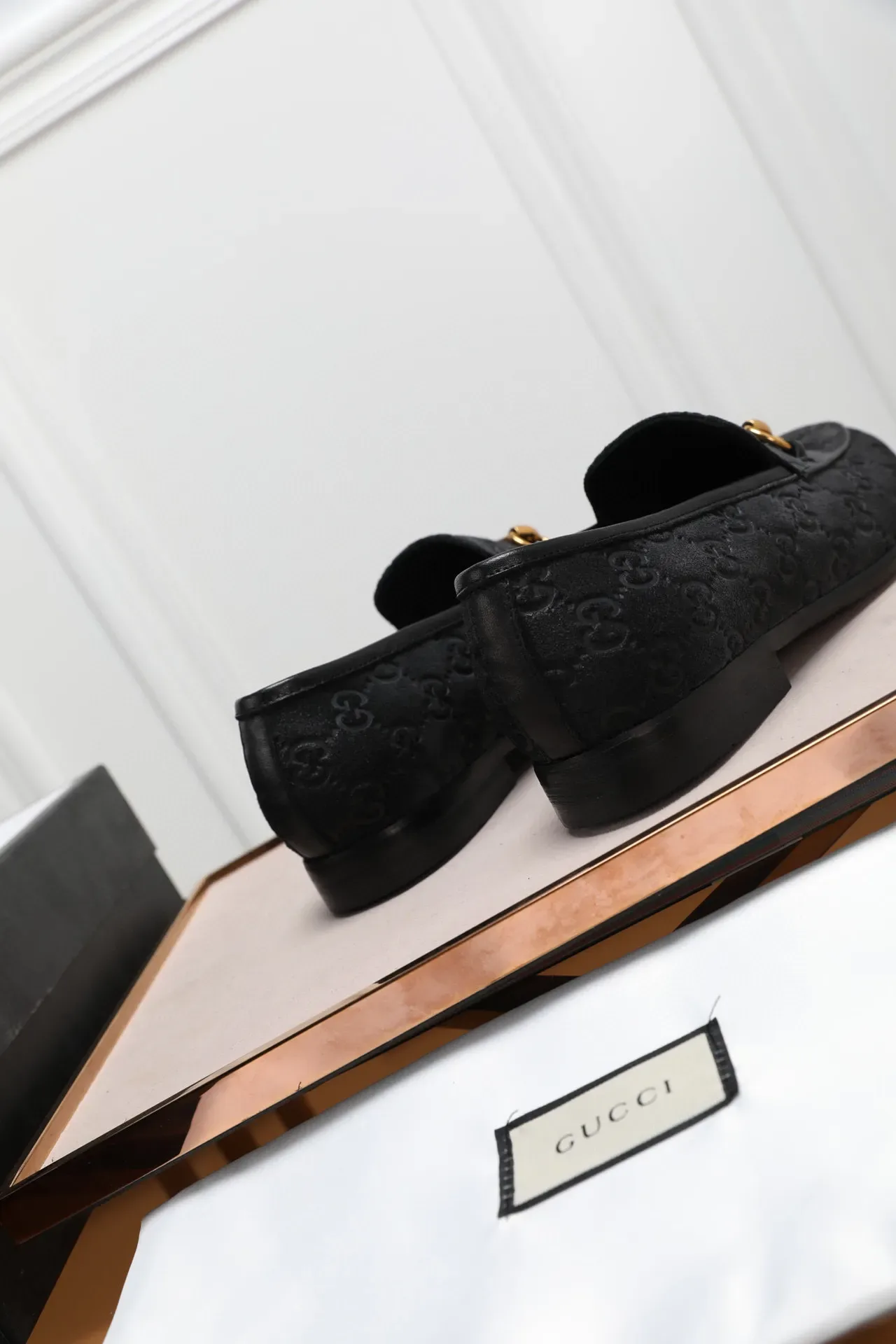 Gucci Horsebit 1955 Black GG Monogram Loafers 3