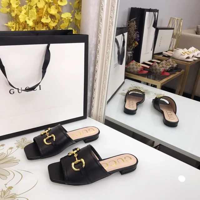 Gucci Horsebit 1955 Black Leather Gold Horsebit Slippers 3