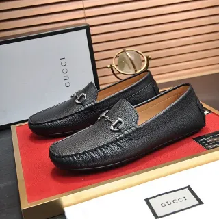 Gucci Horsebit 1955 Black Pebbled Leather Loafers