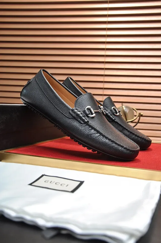 Gucci Horsebit 1955 Mocassins de Couro Preto Granulado 8