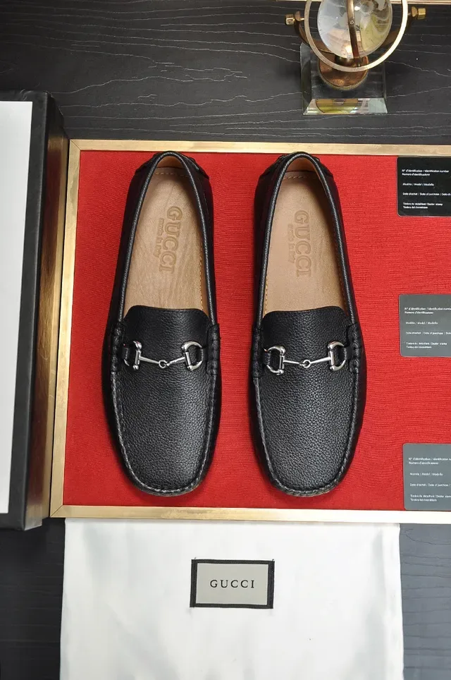 Gucci Horsebit 1955 Mocassins de Couro Preto Granulado 9