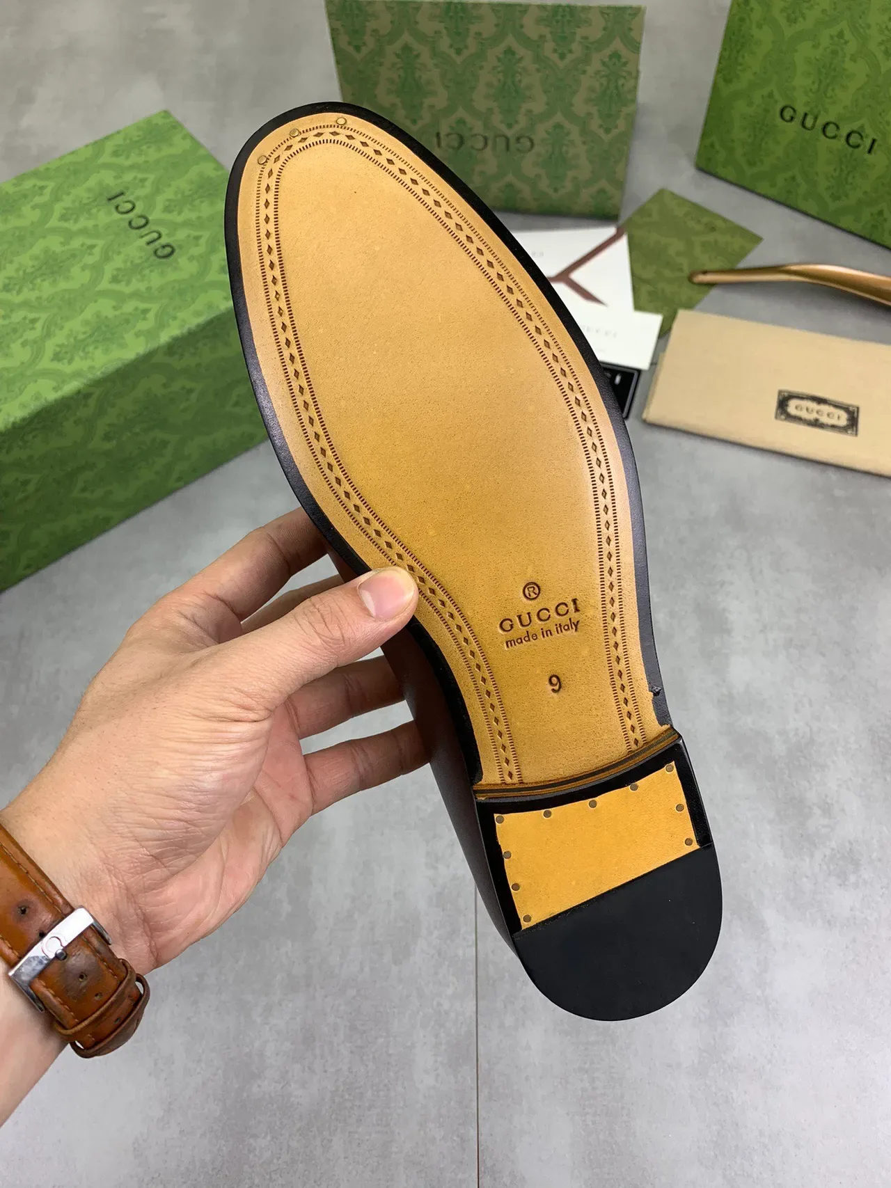 Gucci Horsebit 1955 Brown Embossed GG Loafers 3