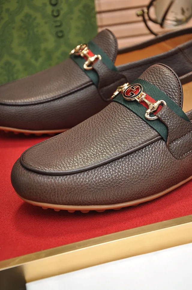 Gucci Horsebit 1955 Brown Pebbled Leather Loafers 3