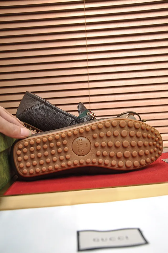 Gucci Horsebit 1955 Brown Pebbled Leather Loafers 4