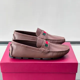 Gucci Horsebit 1955 棕红皮革鞋带乐福鞋