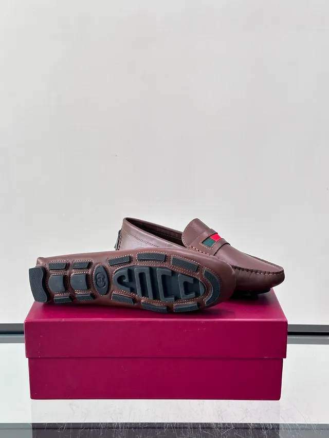 Gucci Horsebit 1955 Brown Red Leather Strap Loafer 2