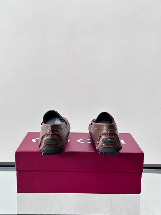Gucci Horsebit 1955 Brown Red Leather Strap Loafer 3