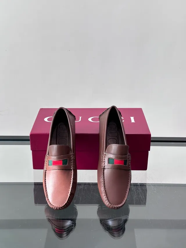 Gucci Horsebit 1955 Brown Red Leather Strap Loafer 4