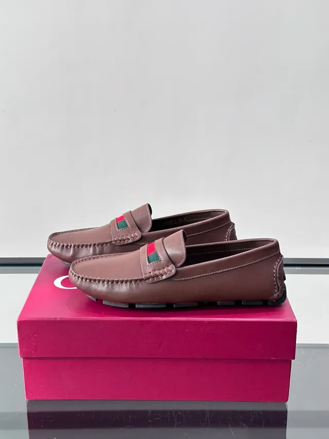 Gucci Horsebit 1955 Brown Red Leather Strap Loafer 5