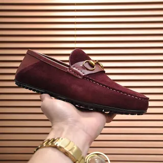 Gucci Horsebit 1955 Burgundy Suede Loafers