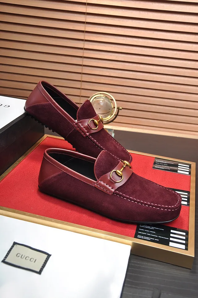 Gucci Horsebit 1955 Mocassins en Daim Bordeaux 5