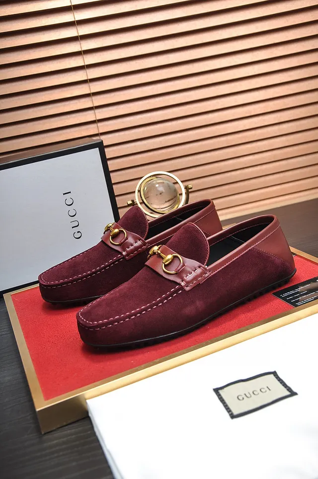 Gucci Horsebit 1955 Mocassins en Daim Bordeaux 8