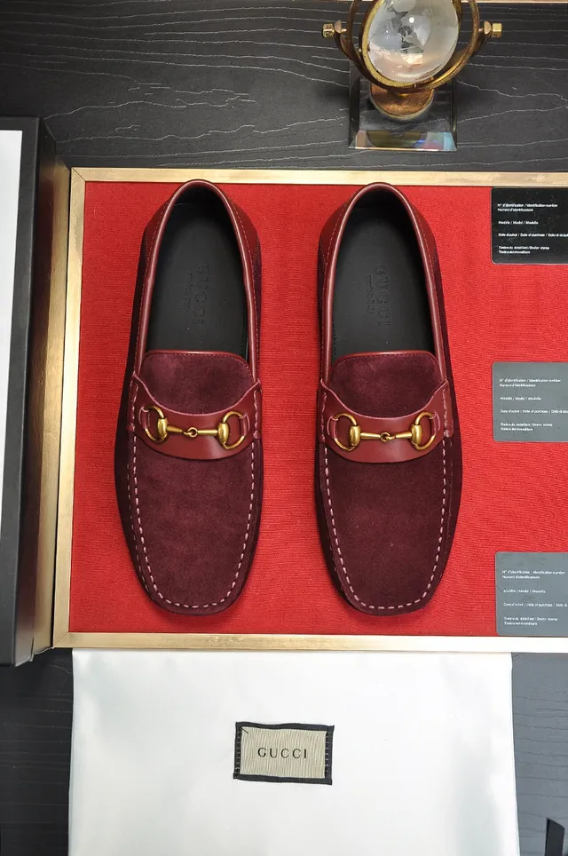Gucci Horsebit 1955 Mocassins en Daim Bordeaux 9
