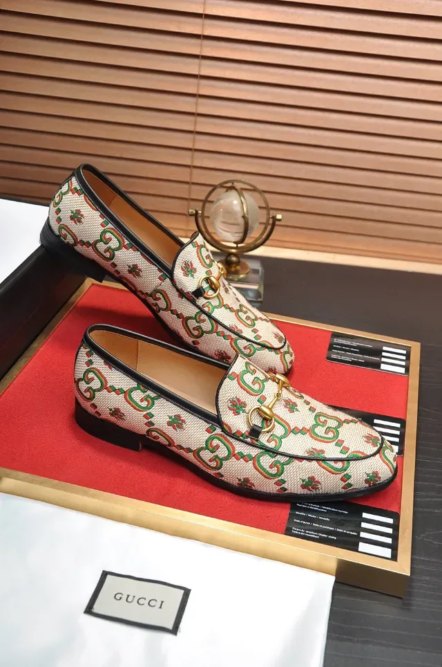 Gucci Horsebit 1955 GG Monogram Beige Loafers 5