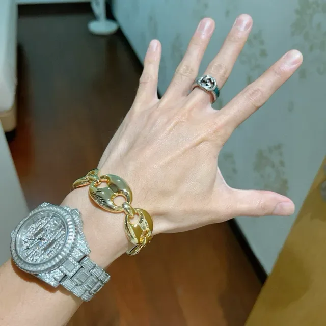 Gucci Horsebit 1955 Gold-Tone Interlocking Link Bracelet 8