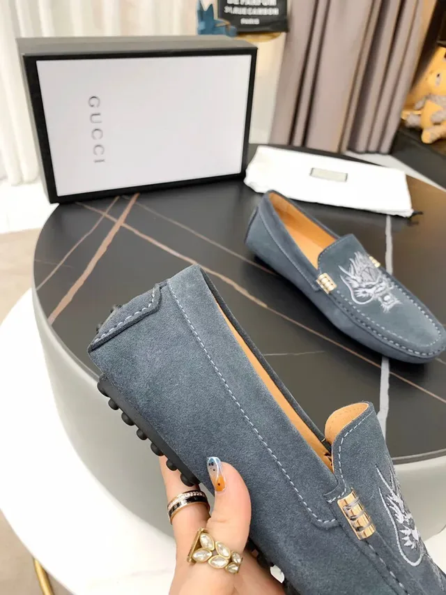 Gucci Horsebit 1955 Gray Suede Dragon Embroidery Loafers 5
