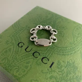 Gucci Horsebit 1955 Interlocking G-Link Silver-Tone Bracelet